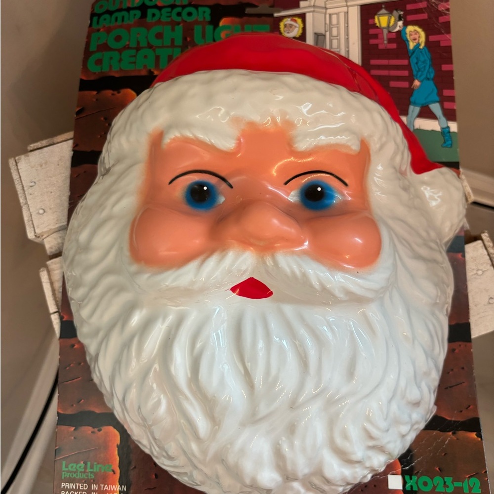 Vtg Plastic Soft Molded Santa Claus Face Christmas WORLDWIDE MERCANTILE 1991